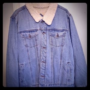 Hot Topic Rude Sherpa Lined Denim Jacket